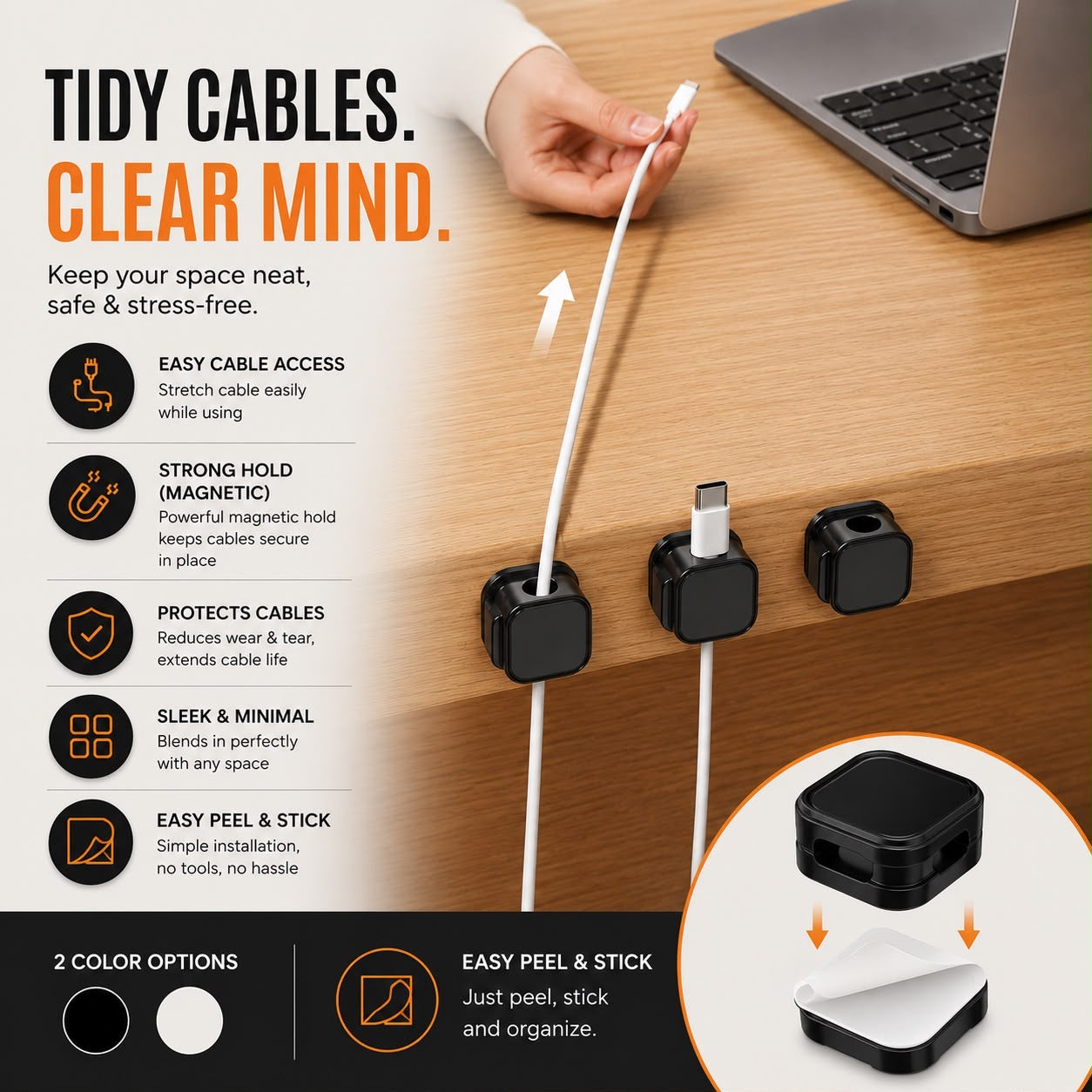 SIMPLORA™ Magnetic Cable Organizer