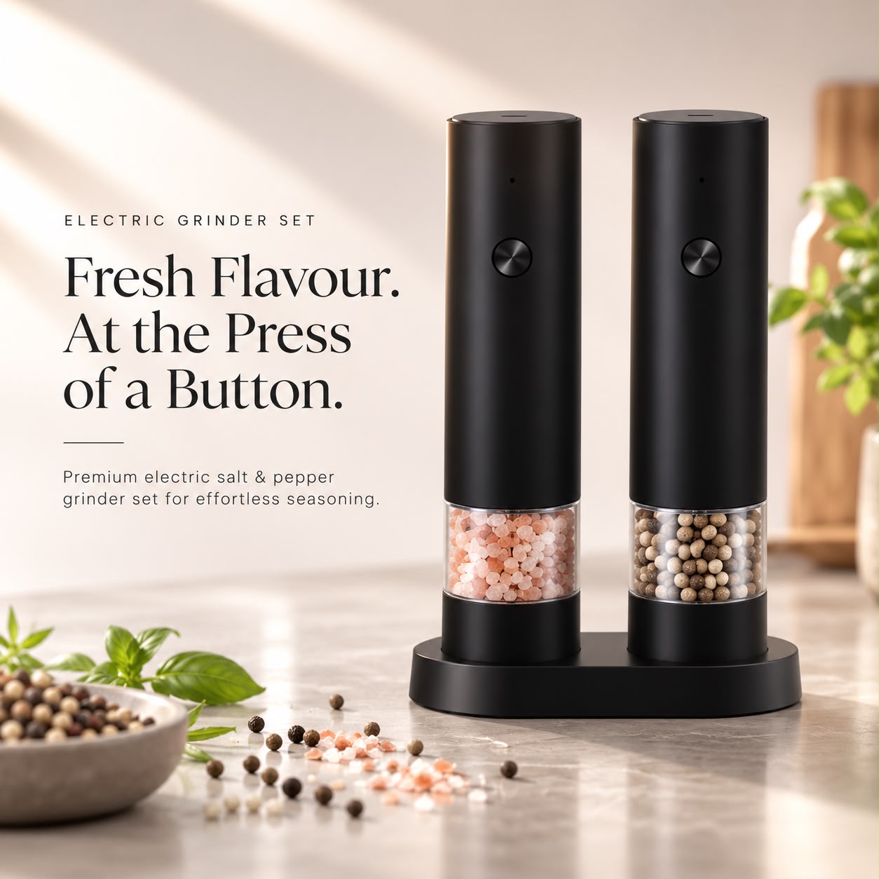 SIMPLORA™ Electric Salt & Pepper Grinder Set