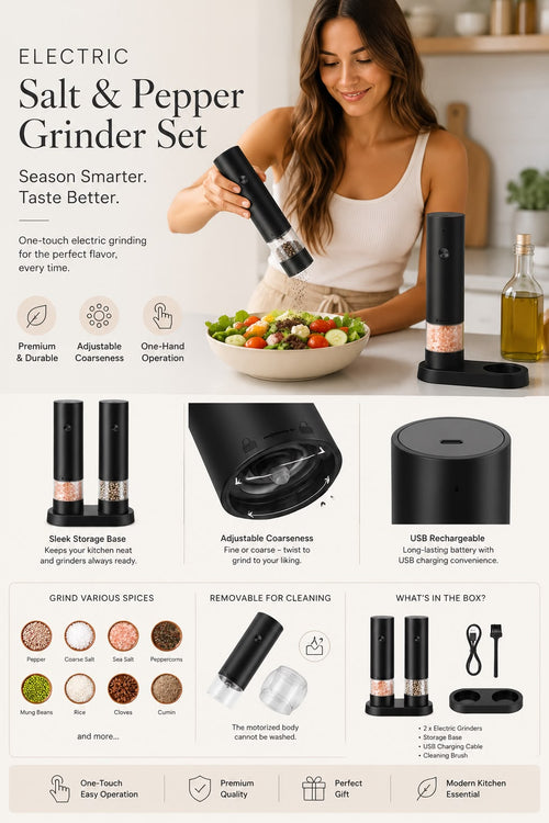 SIMPLORA™ Electric Salt & Pepper Grinder Set